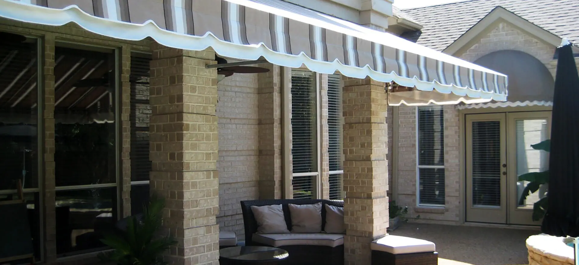 Home out side setting area with beautifully designed Retractable Awning