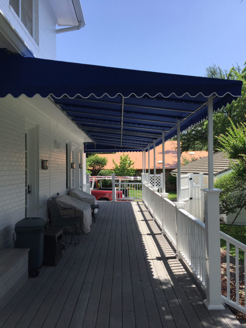 blue awning